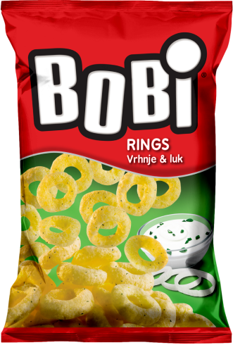 Bobi Rings Vrhnje &amp; Luk 70g