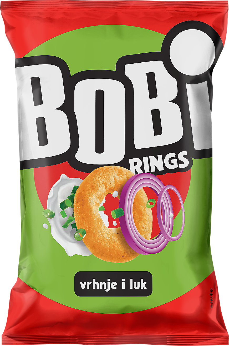 Bobi Rings Vrhnje &amp; Luk 70g